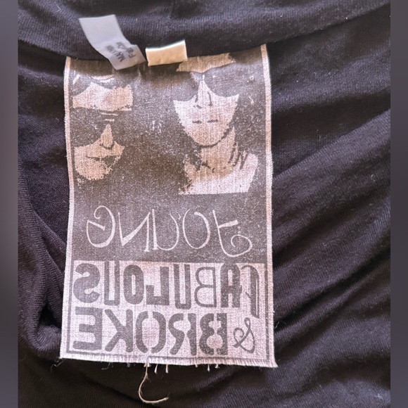 Black and White Muscle Tee with Textured Tank Top Style young fabulous & broke M - Picture 7 of 16